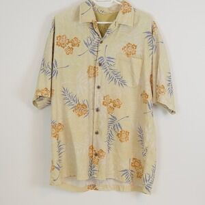 Tommy‎ Bahama 100% Silk Camp Shirt Men's XL Hawaii Coconut Buttons Short Sleeve